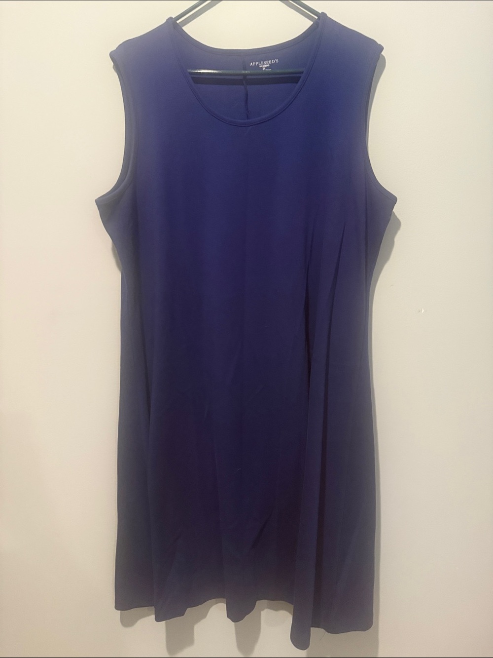 Women's Blue Sleeveless Knit Shift Tank